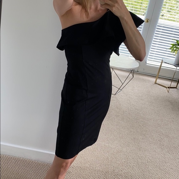 Leith Black asymmetrical ruffle dress - Picture 3 of 4